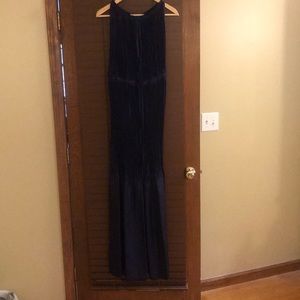 Navy Blue Silk Dress